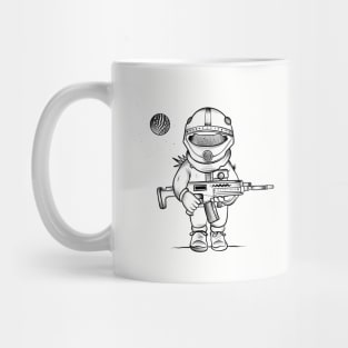 Mad Max Cosmonaut Black And White Illustration Mug